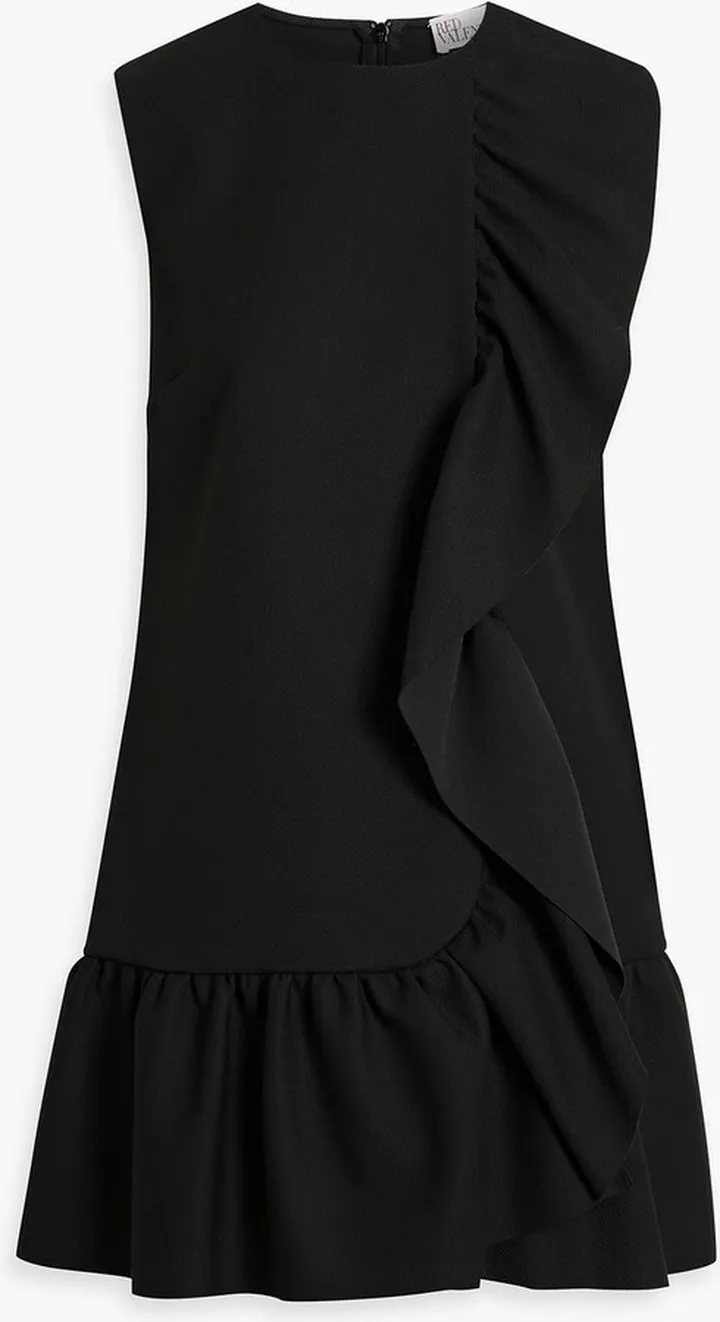 Ruffled gabardine mini dress