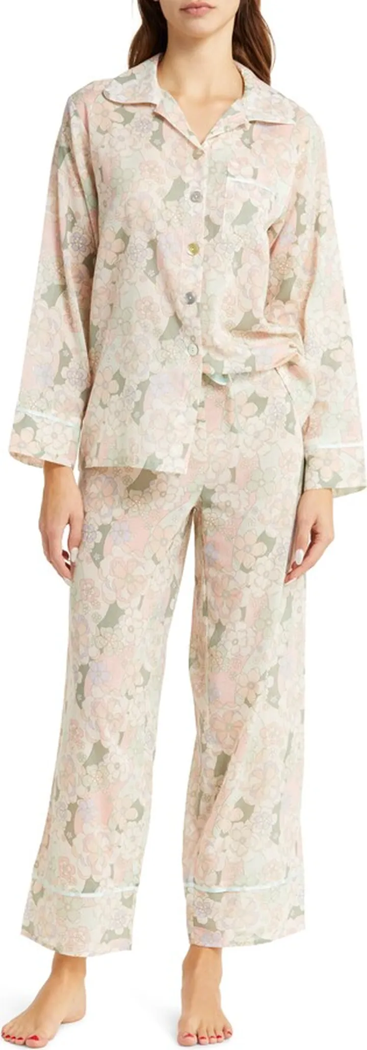 Phoebe Floral Print Cotton Voile Pajamas