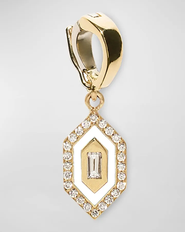 Yellow Gold Diamond Enamel Charm