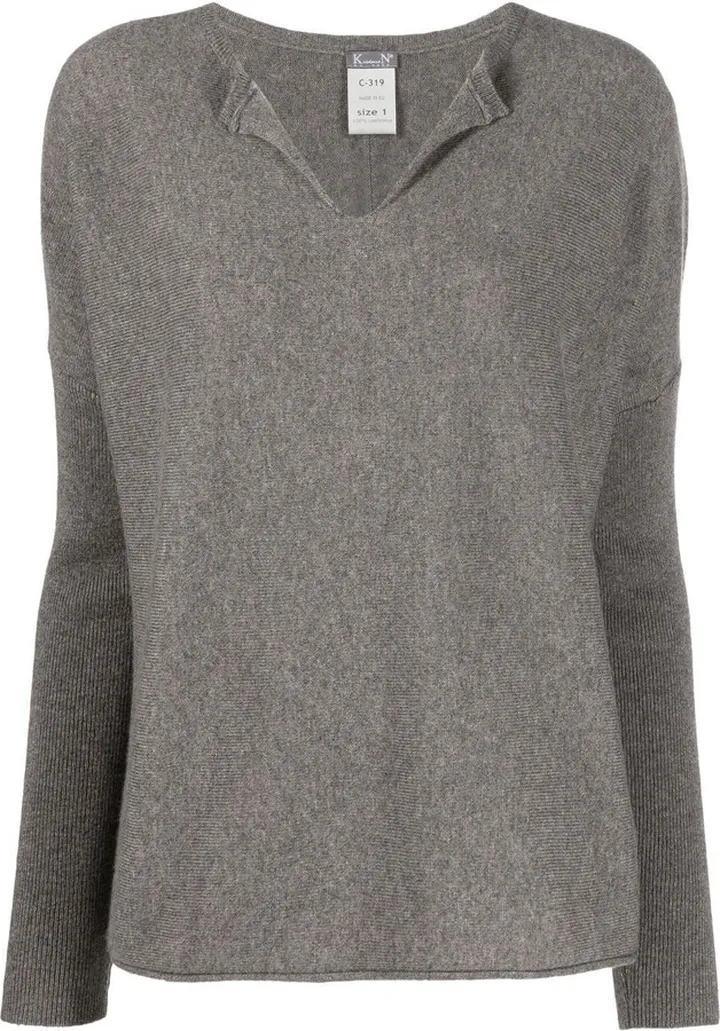V-neck cashmere knitted top