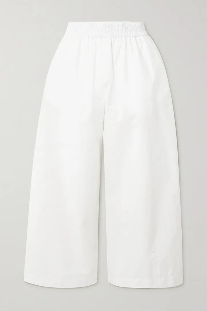 Loewe - + Paula's Ibiza Cropped Cotton-blend Poplin Wide-leg Pants - White