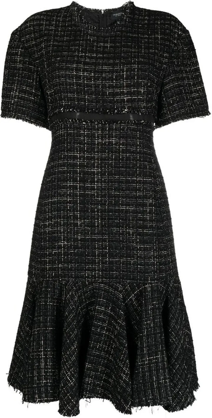 Melange-Effect Midi Dress