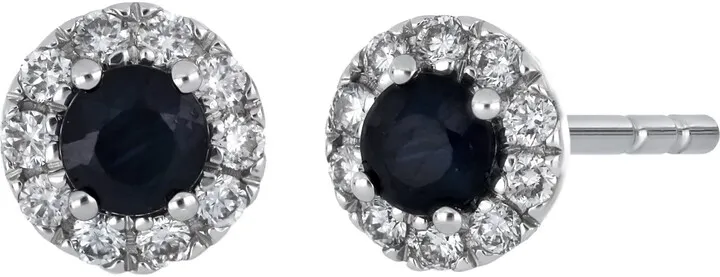 El Mar Gemstone & Diamond Halo Stud Earrings