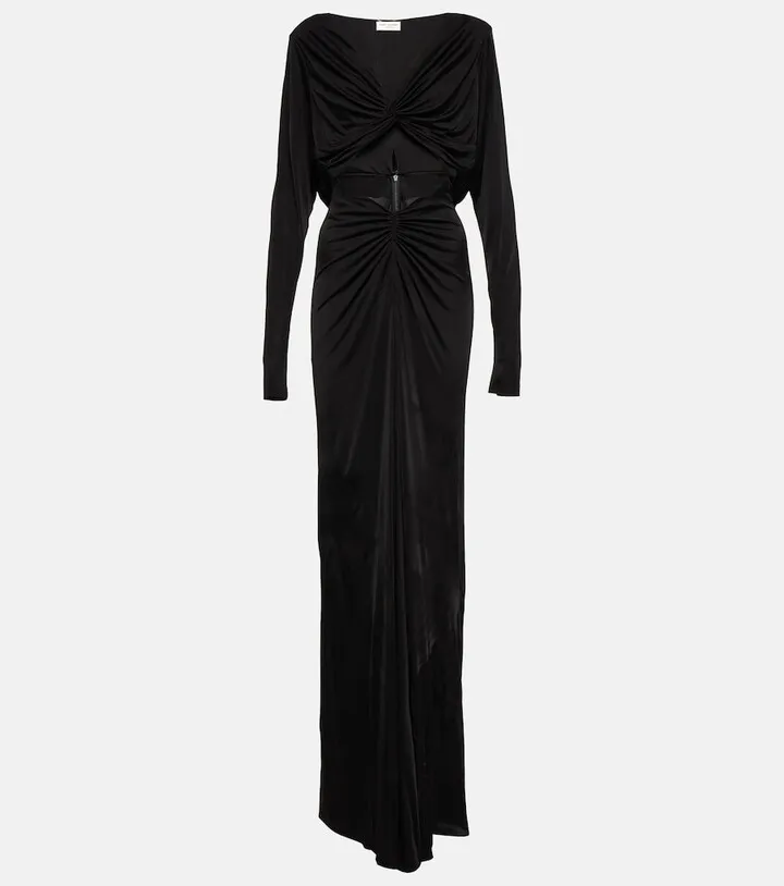 Cutout jersey maxi dress