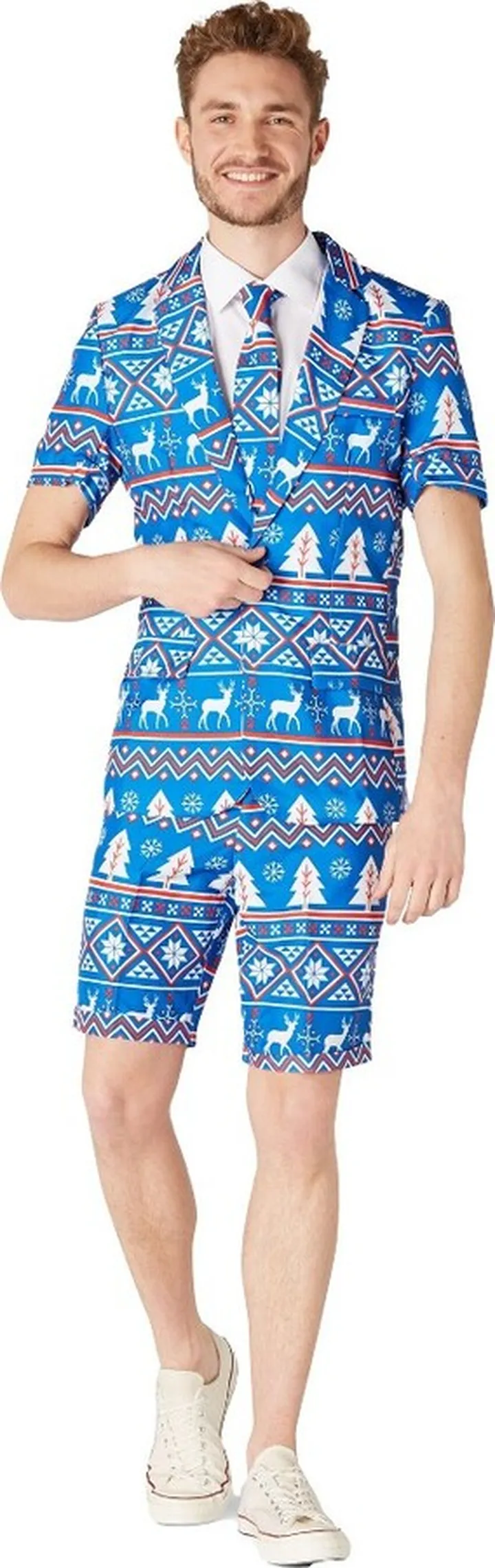 Suitmeister Men's Christmas Suit - Summer Christmas Blue Nordic - Blue - Size: M