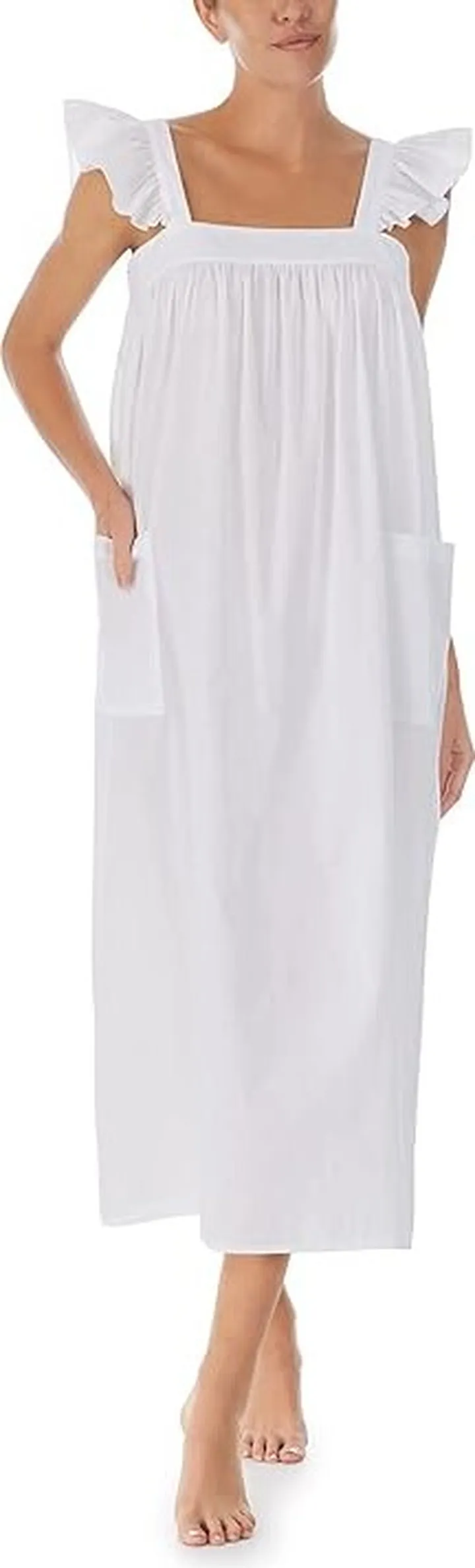 Eileen West Flutter Sleeve Ballet Gown (White) Women's Pajama