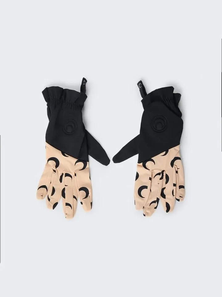 Color-block Moon Gloves Tan