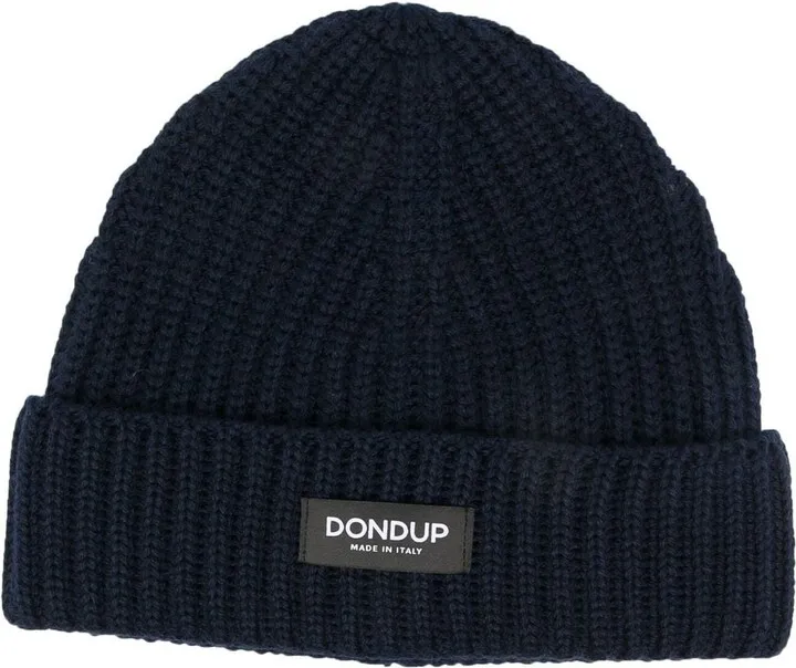 Logo-Patch Ribbed-Knit Beanie