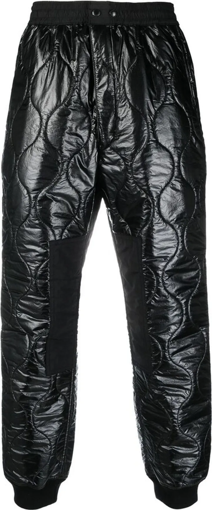 Quilted-Finish Straight-Leg Trousers