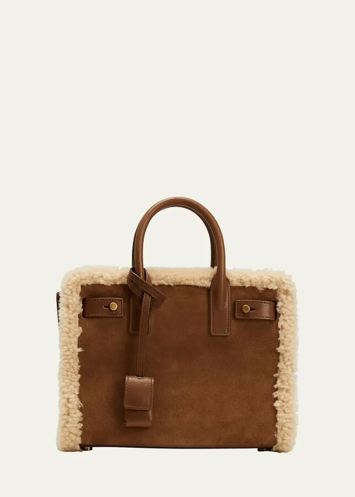 Sac de Jour Nano Suede & Shearling Tote Bag