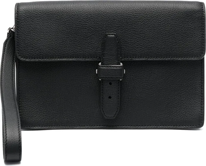 Grained Leather Clutch Bag