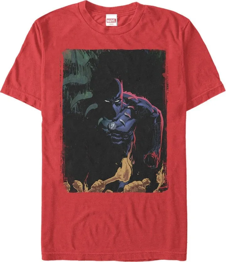Men's Marvel Black Panther Shadows T-Shirt - Red - Medium