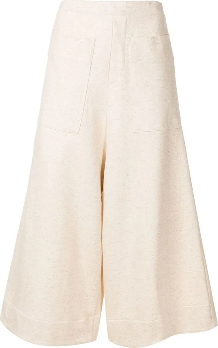 Elasticated-Waist Cropped Trousers