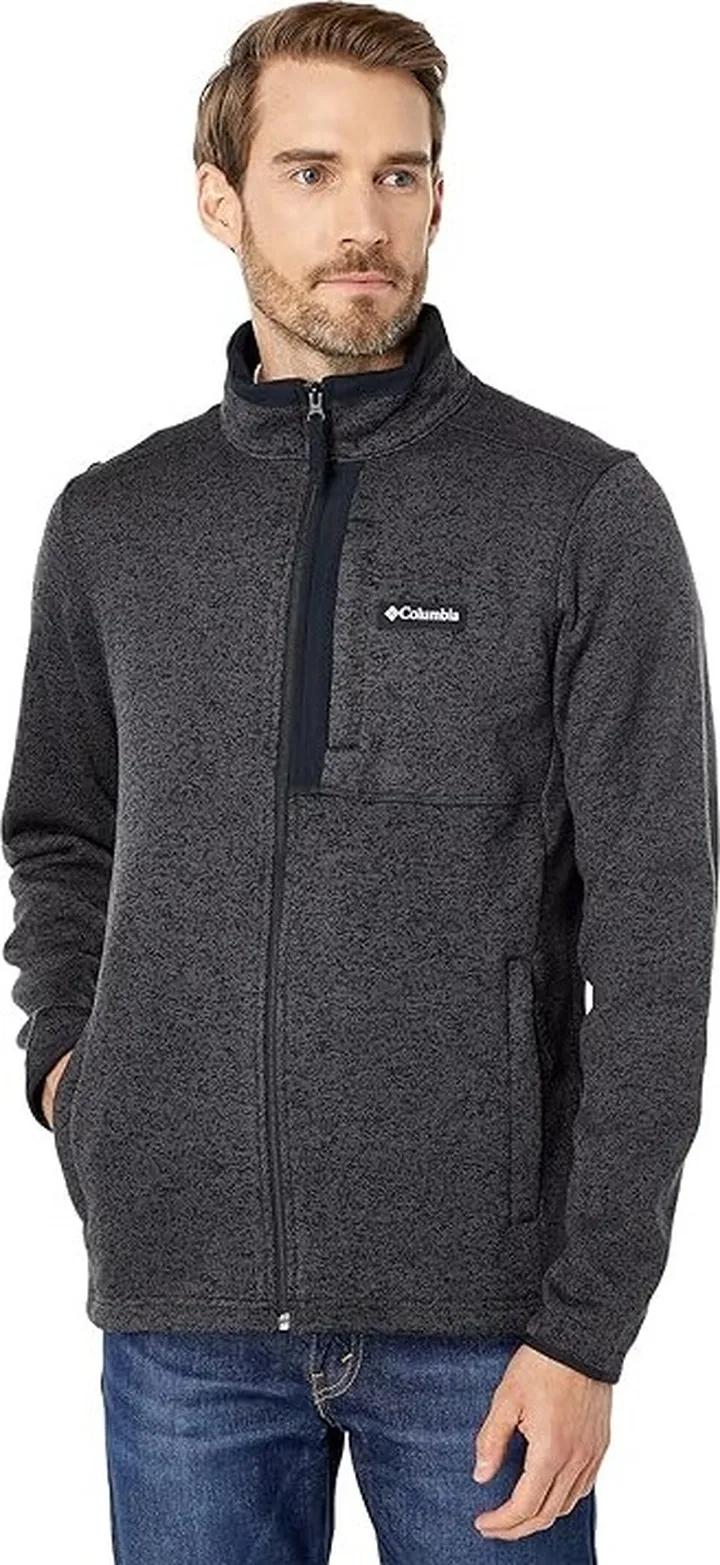 Columbia Sweater Weather Full Zip (Black Heather) Men's Clothing