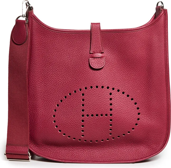 What Goes Around Comes Around Hermes Purple Clemence Evelyne III GM Messenger Bag