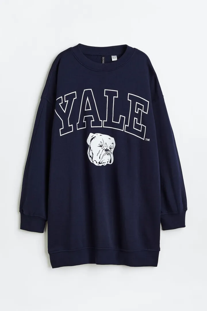 Oversized Printed Sweatshirt Dress
