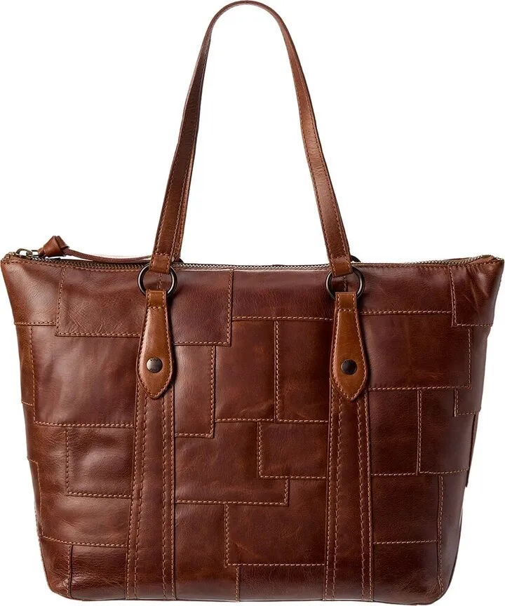 Frye Melissa Patchwork Zip Leather Shopper Tote