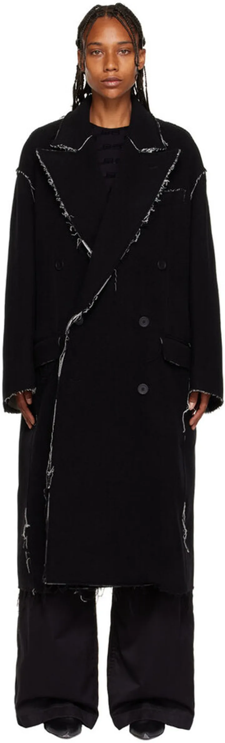 Balenciaga Black Raw Edge Coat