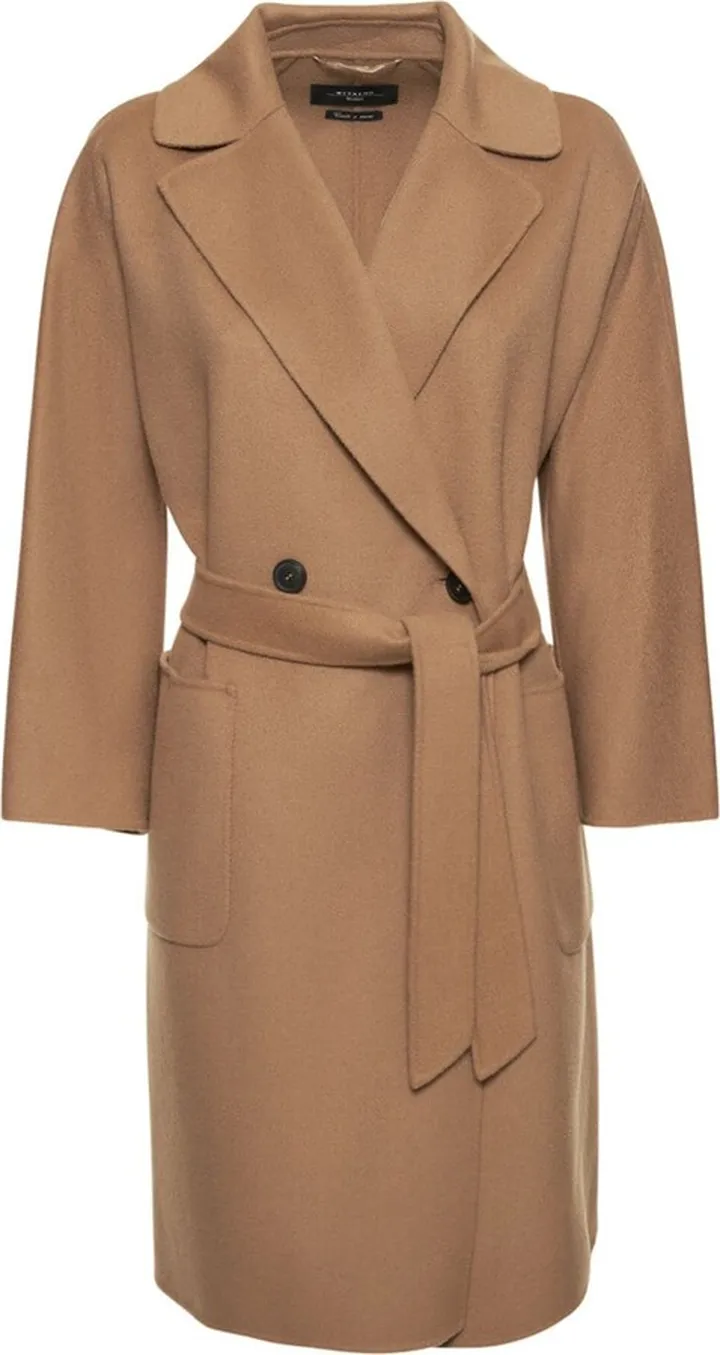 Selz wool blend belted midi coat