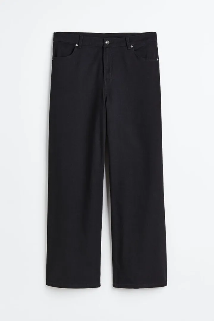 Wide-leg Twill Pants