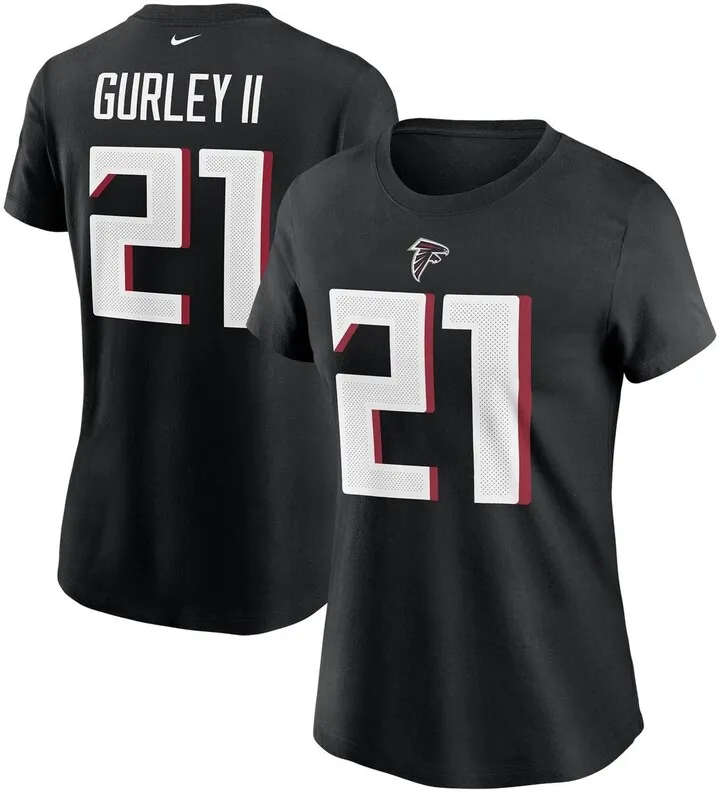 Women's Nike Todd Gurley Ii Black Atlanta Falcons Name Number T-shirt