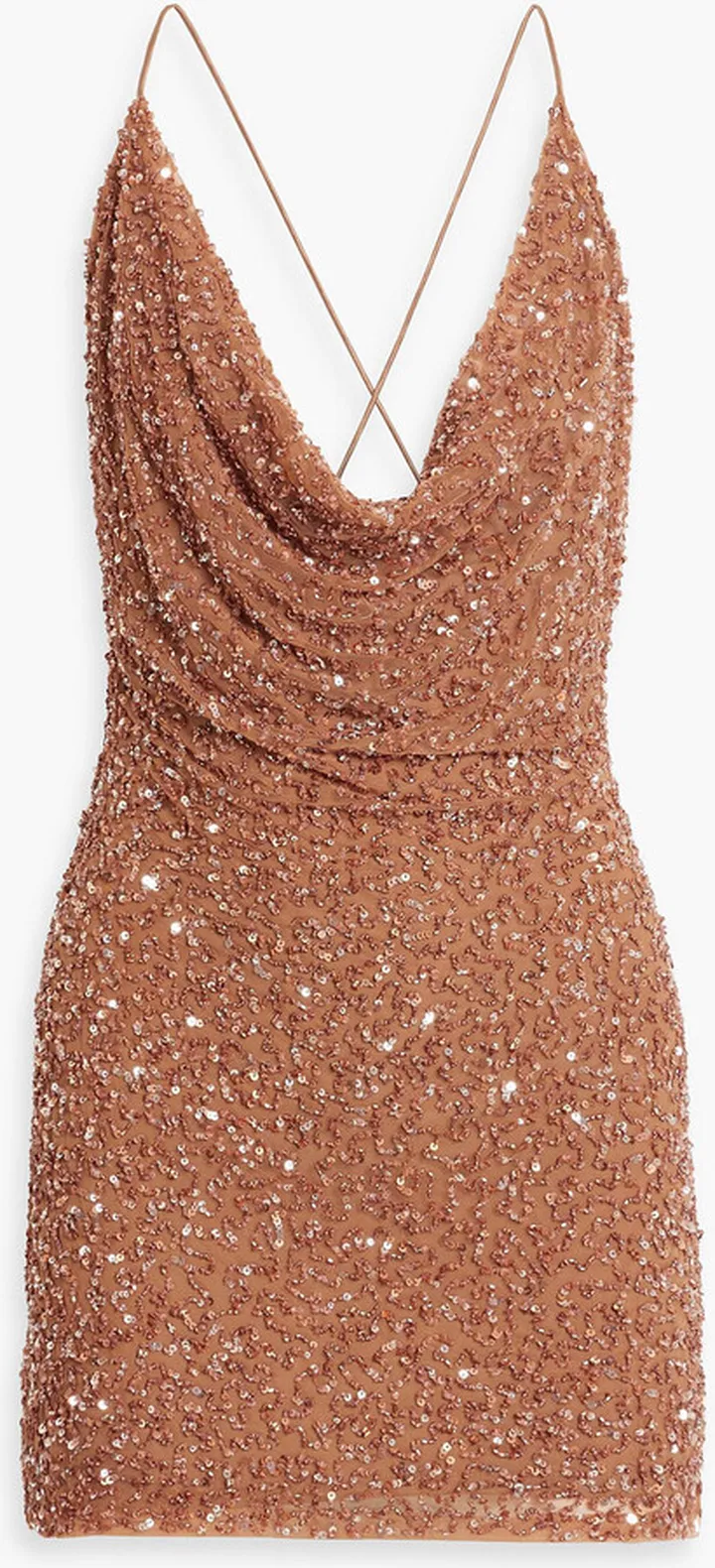 Mich draped embellished tulle mini dress