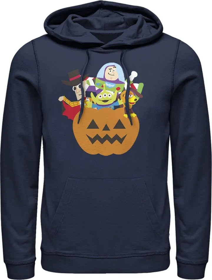 Men's Toy Story Halloween Toy Treats Pull Over Hoodie - Navy Blue - X Large