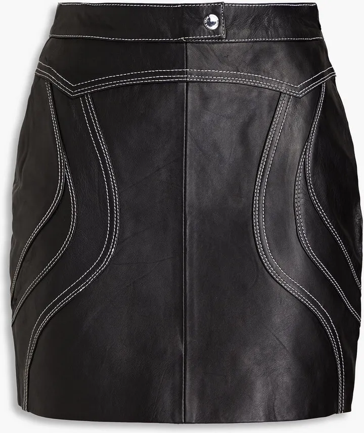 Leather mini skirt