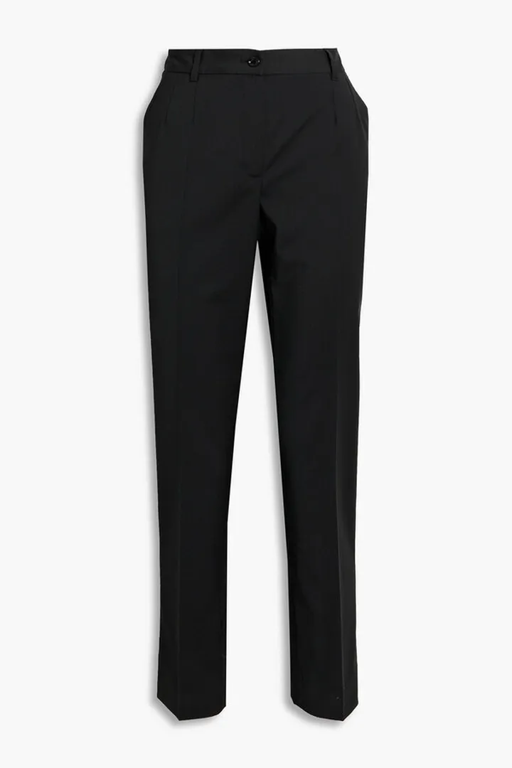 Cropped crepe straight-leg pants