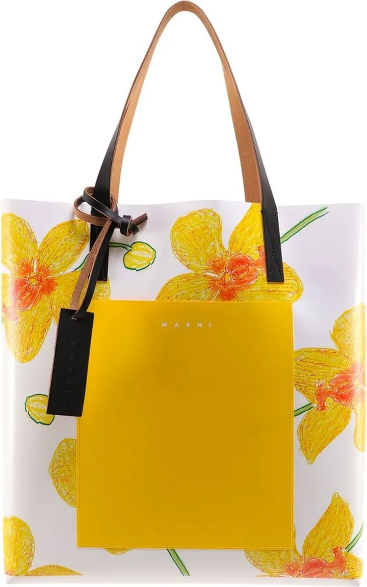 Marni Orchids Print Tote Bag