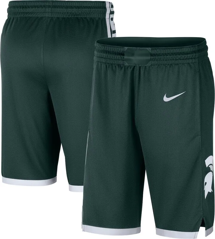 Men's Nike Green Michigan State Spartans Logo Replica Performance Basketball Shorts