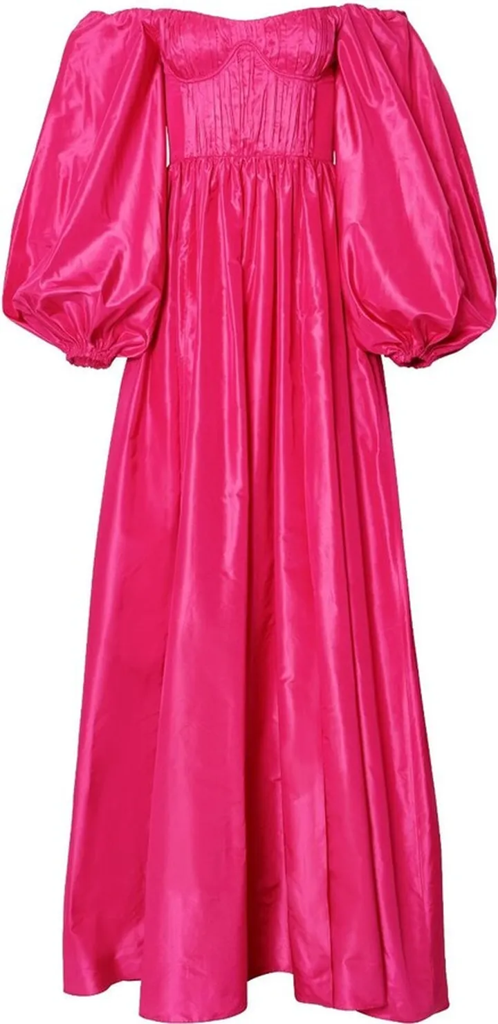 Off-Shoulder Balloon-Sleeve Gown