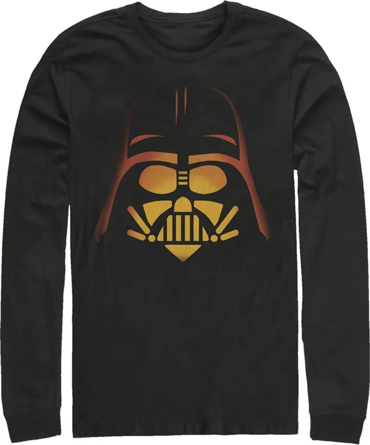 Men's Star Wars Halloween Darth Vader Pumpkin Long Sleeve Shirt - Black - 2X Large