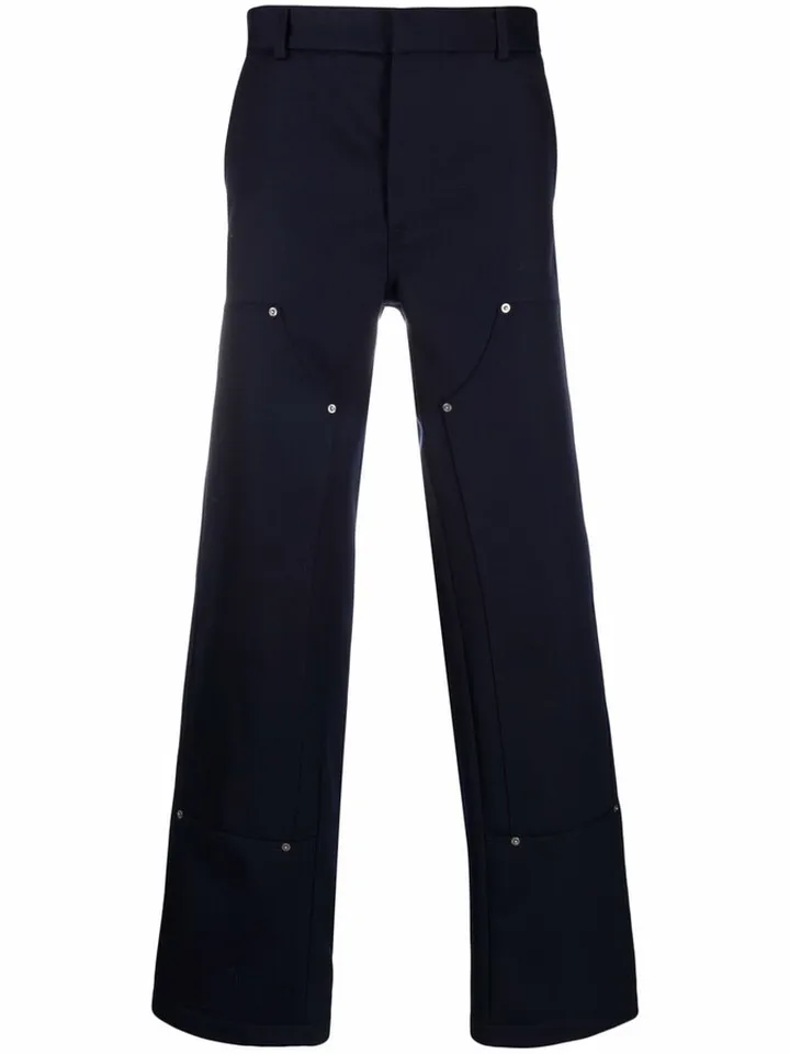 Workmen multiple-pocket straight-leg trousers