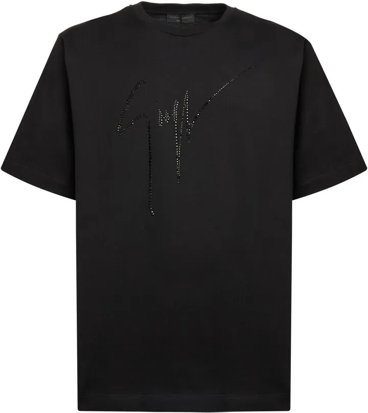 rhinestone-embellished logo T-shirt