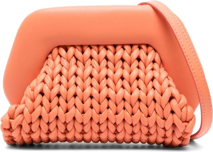 Cable Knit Leather Satchel Bag