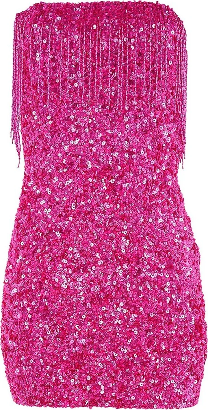 Cassandra Sequin Fringe Dress
