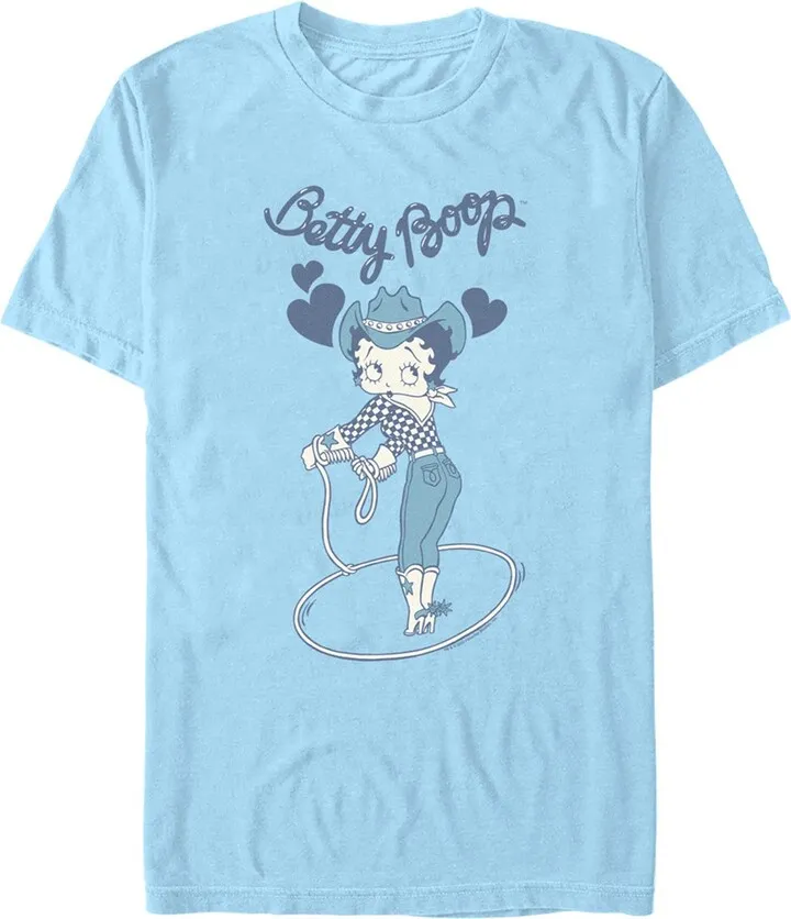 Men's Betty Boop Cowgirl Betty T-Shirt - Light Blue - Medium