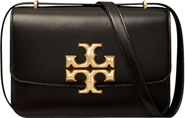 Tory Burch Eleanor Convertible Shoulder Bag (Black) Handbags