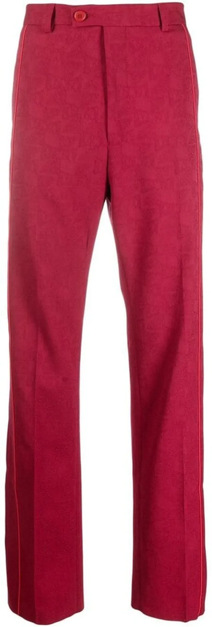 Jacquard-Print Straight-Leg Trousers