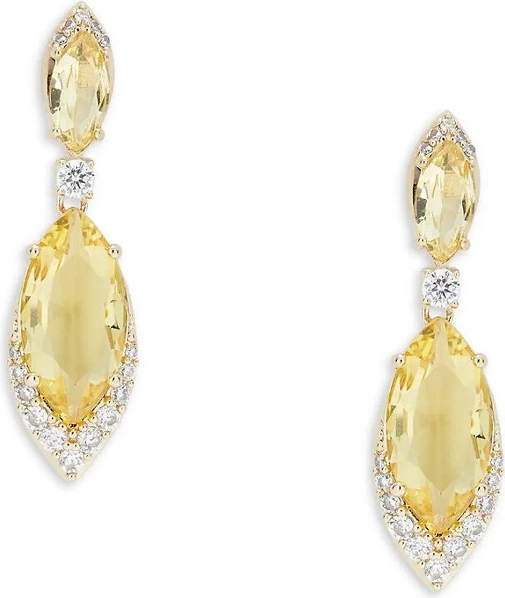 Cubic Zirconia & Pavé Marquise Drop Earrings