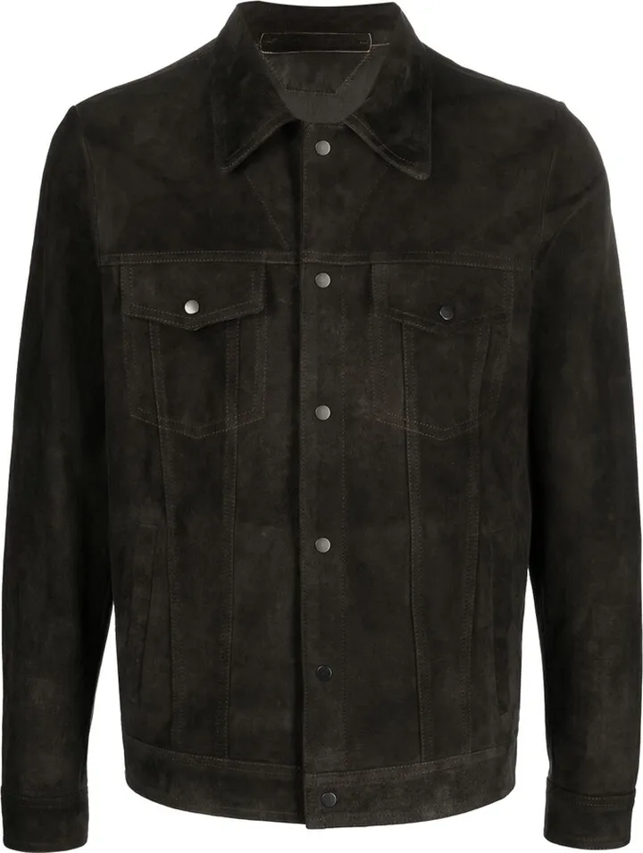Suede Leather Shirt Jacket