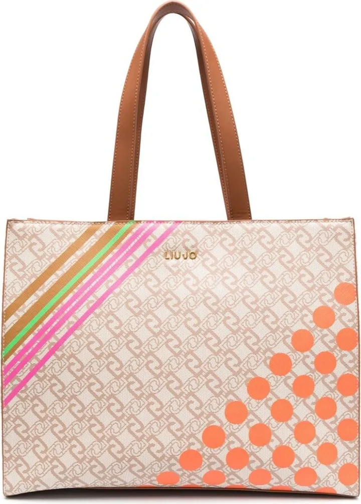 Monogram-Pattern Tote Bag