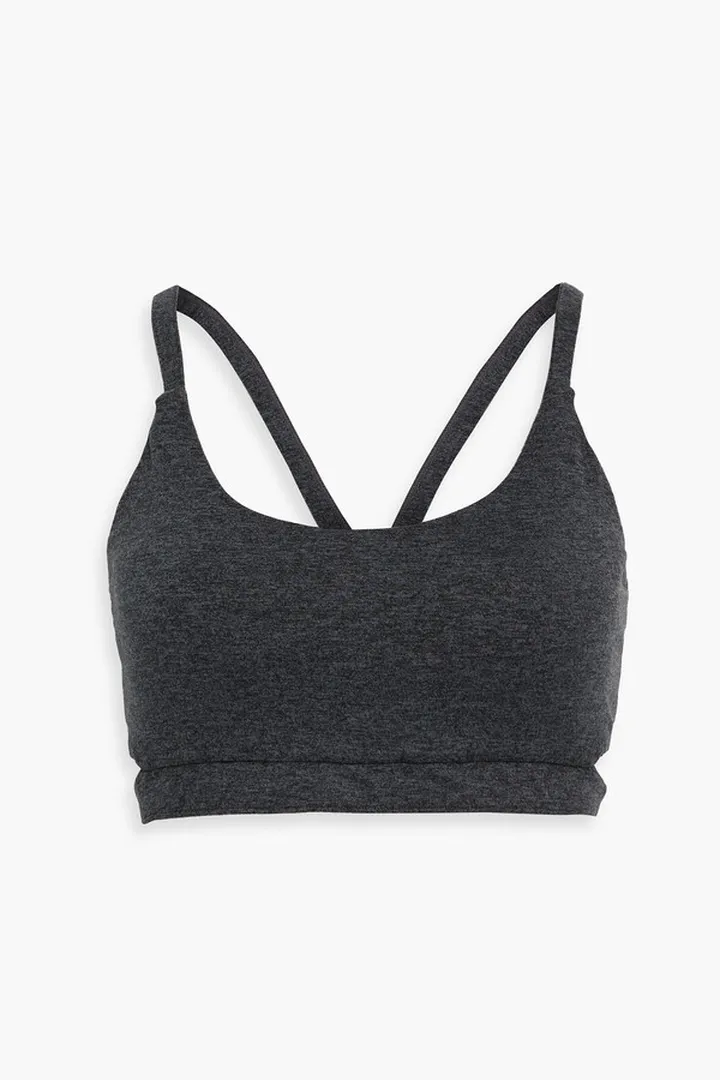 Balance cutout mélange stretch sports bra