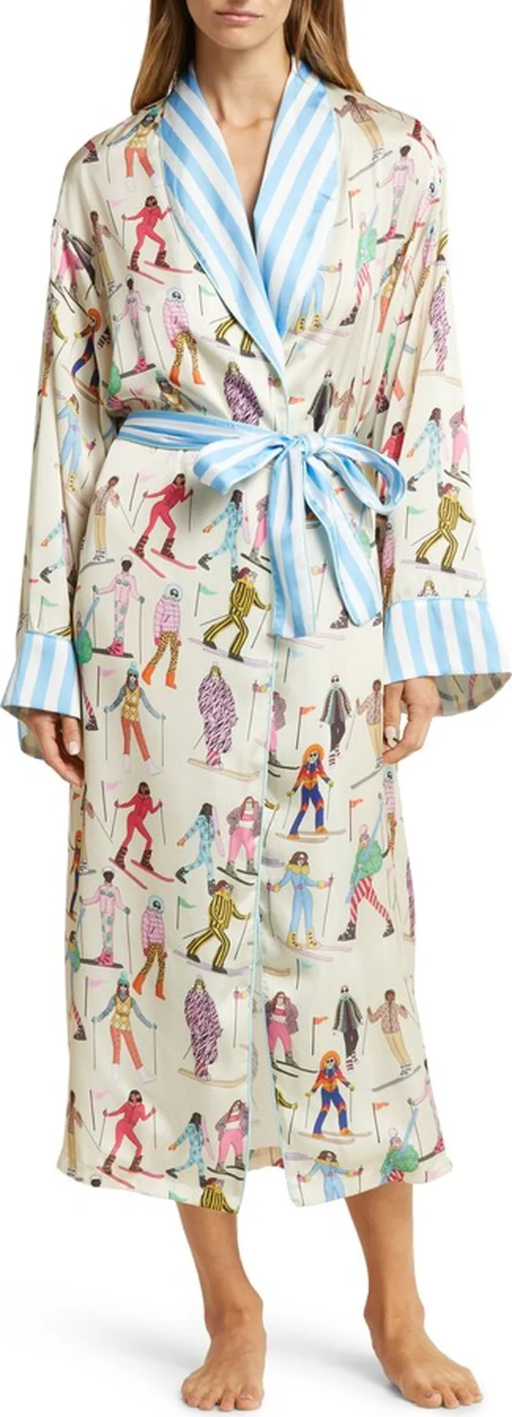 Skiing Long Satin Robe