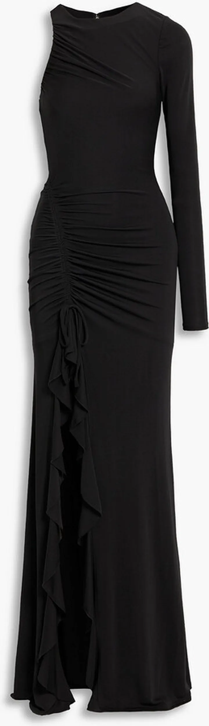 Korine one-sleeve ruched stretch-jersey maxi dress