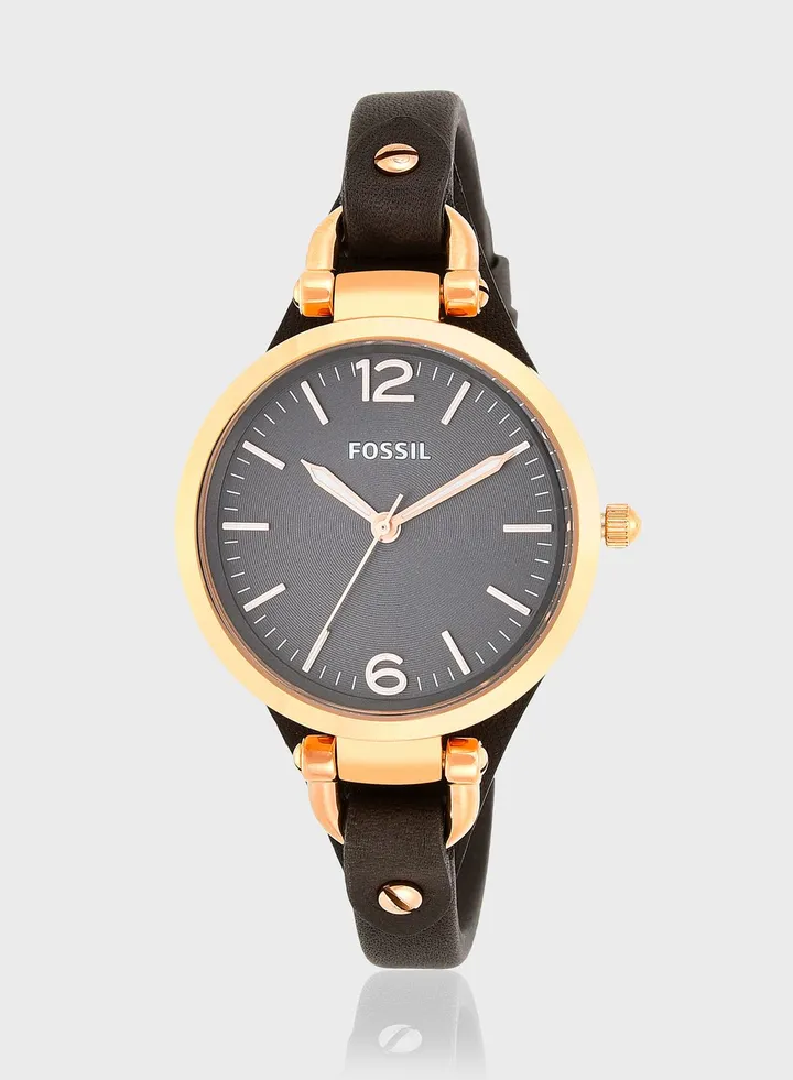 Georgia Smoke Leather Watch