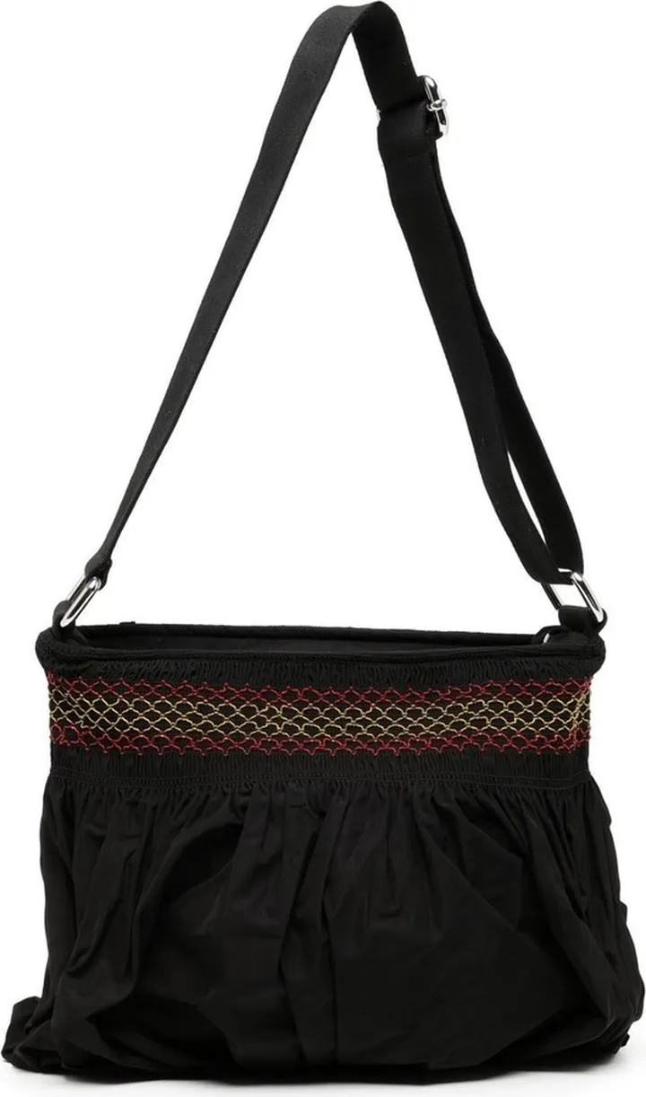 Embroidered Shirred Tote Bag