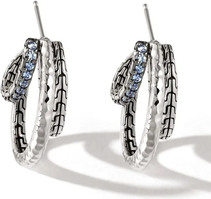 Palu sapphire pavé hoop earrings