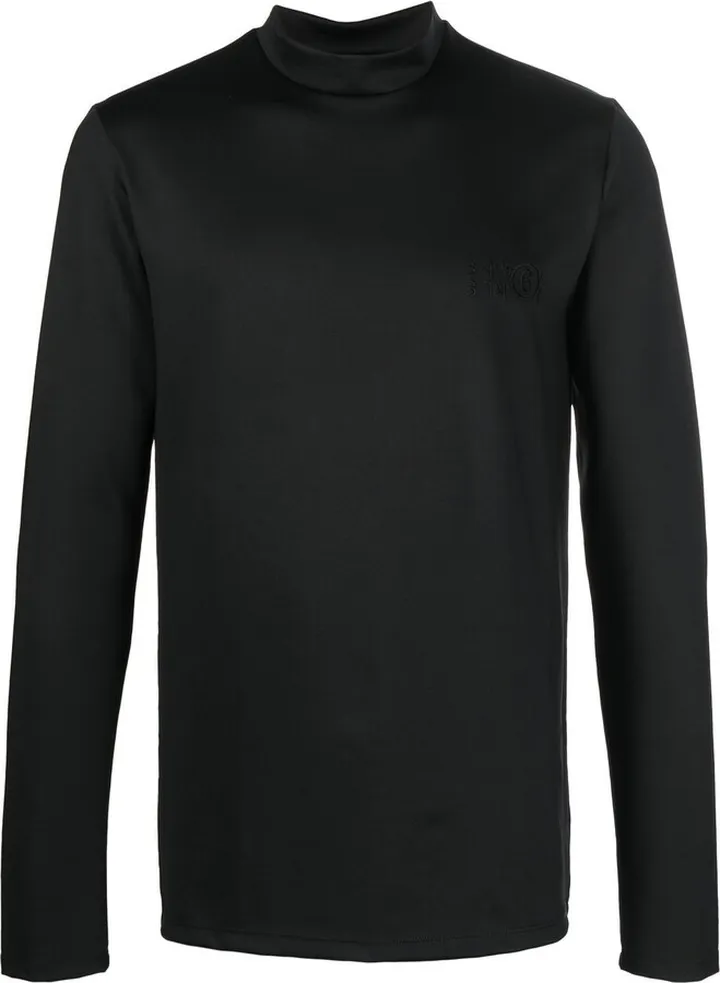 embroidered mock-neck T-Shirt